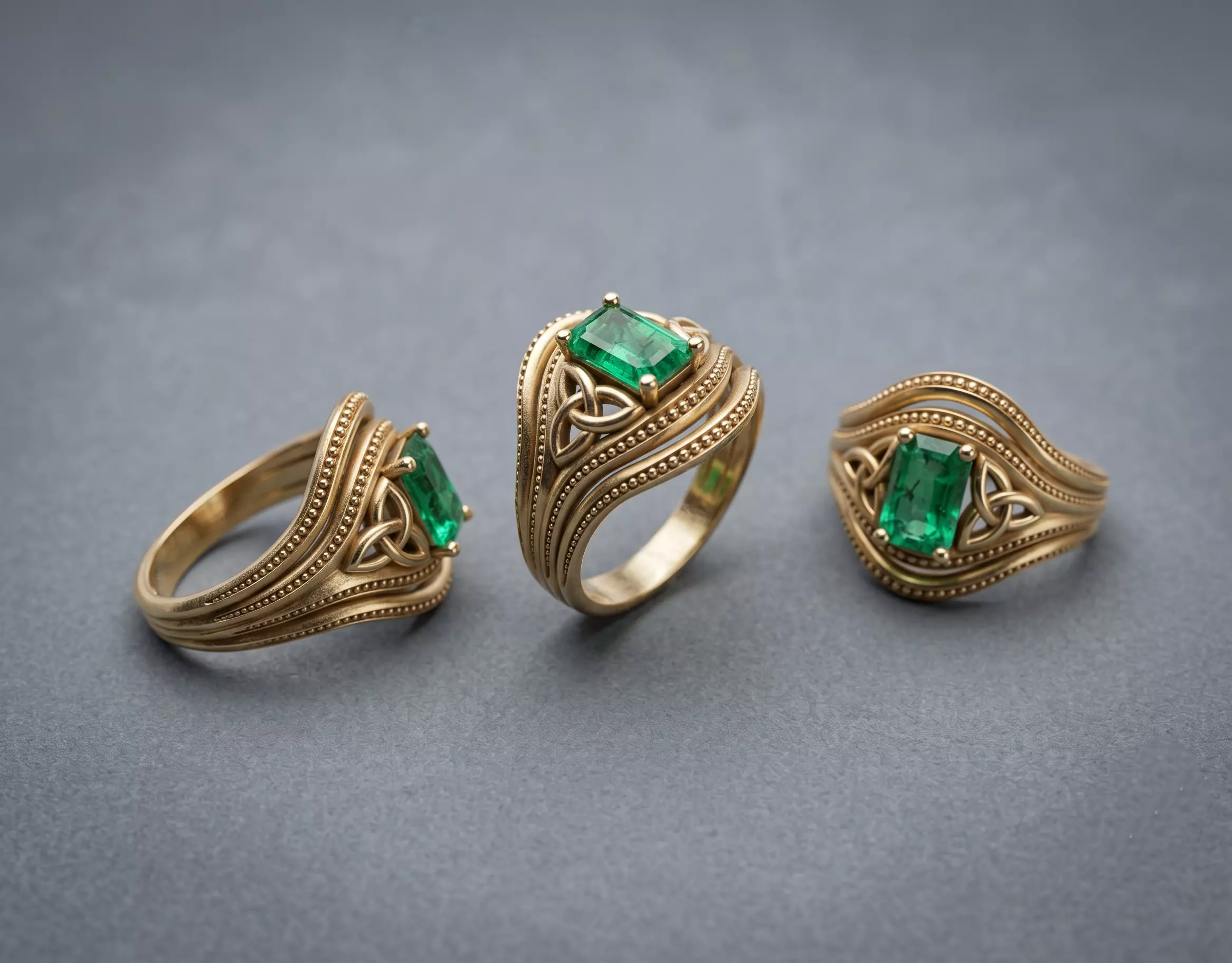 5 Emerald-Cut Celtic Ring 3D Jewelry Model AN 683 3D print model