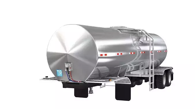 Food Grade Tank Trailer 3D model 4