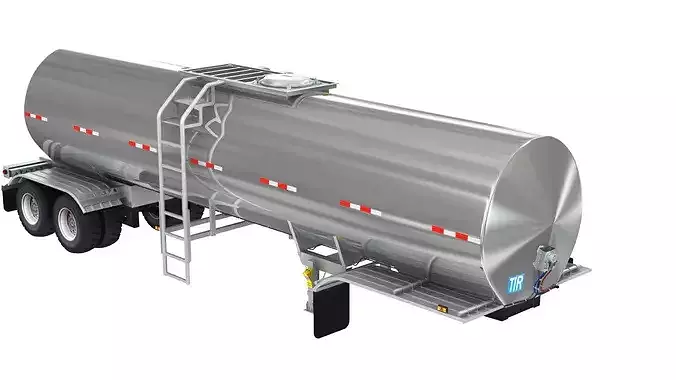 Food Grade Tank Trailer 3D model 6