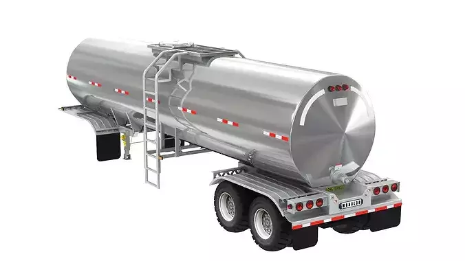 Food Grade Tank Trailer 3D model 5
