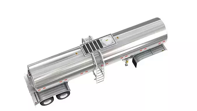 Food Grade Tank Trailer 3D model 7