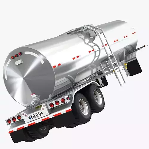 Food Grade Tank Trailer 3D model 2