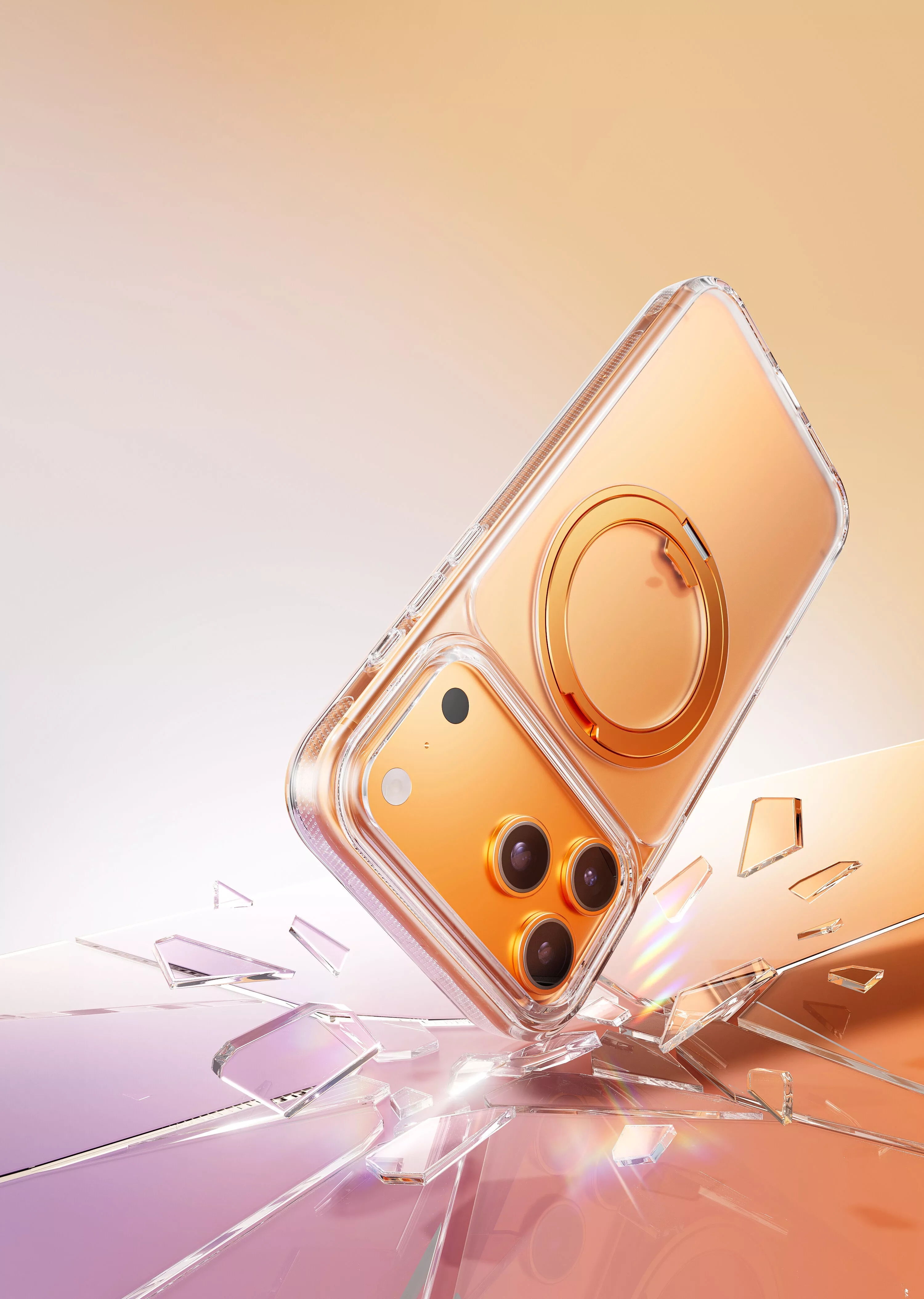 iPhone17 MagSafe Kickstand Case Shattered Glass Vertical Scene 3D model