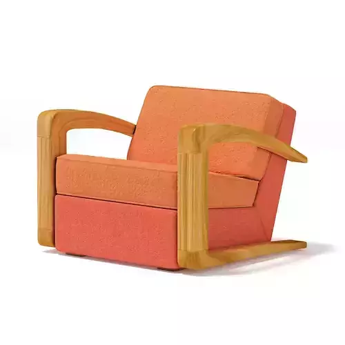 Orange Fabric Armchair
