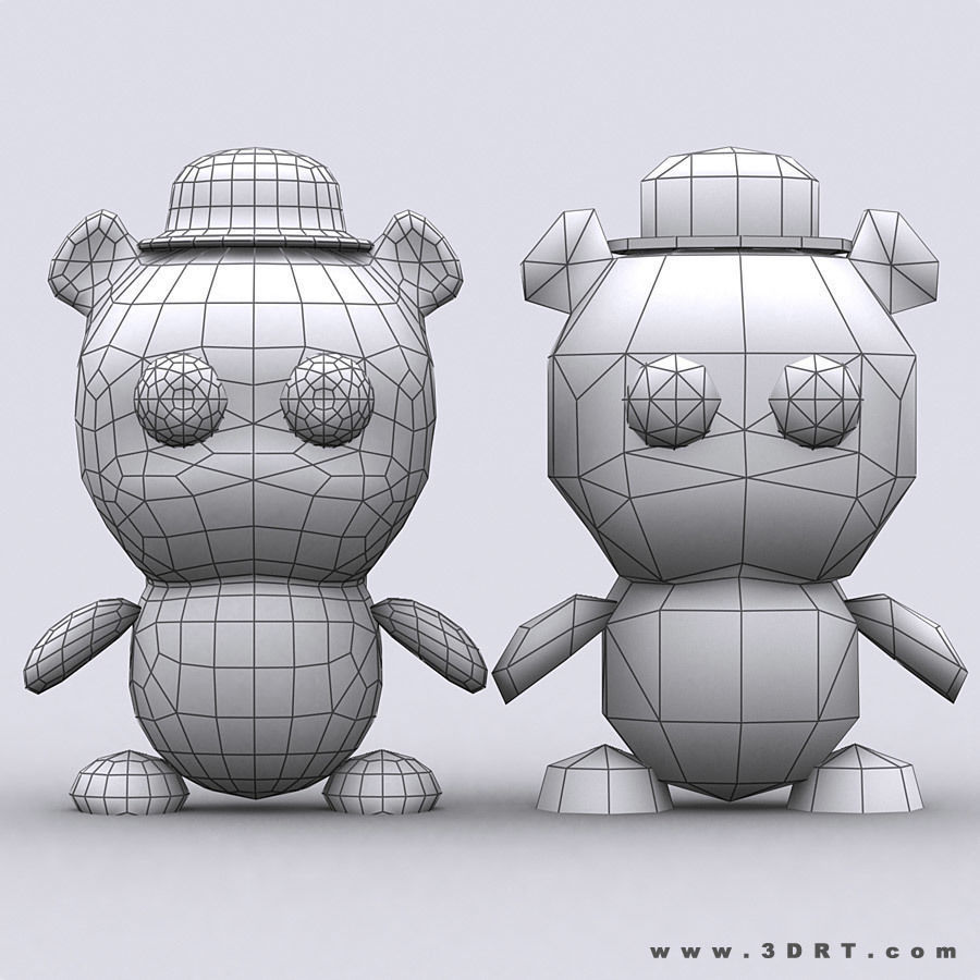 3DRT - Chibiimons - Teddy Low-poly 3D model_5