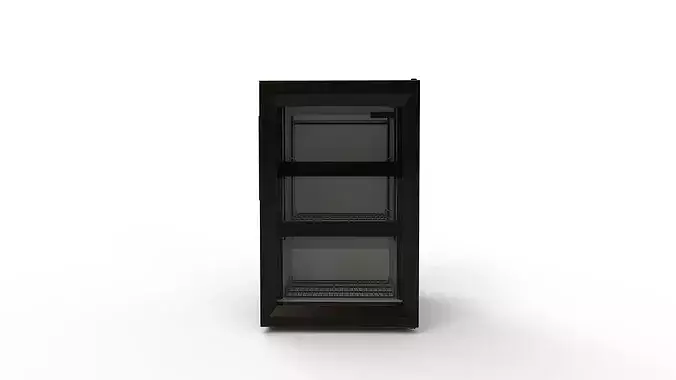 Refrigerator with Tempered Glass Door 3D model 2