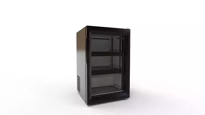 Refrigerator with Tempered Glass Door 3D model