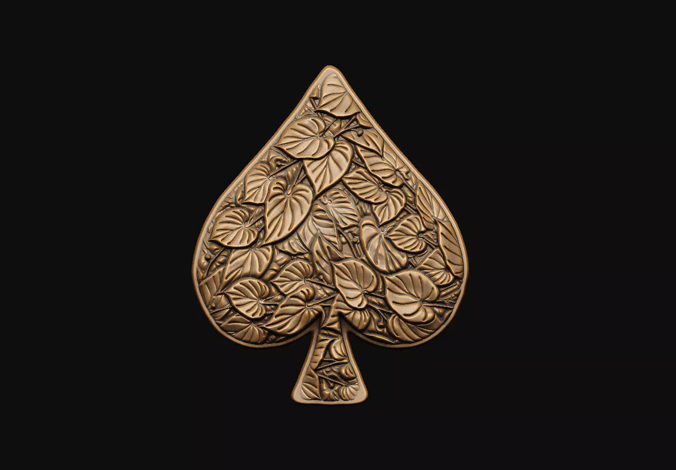 spade-suit 3d-model carved-spade leaf-pattern ornamental-spade 3D print model