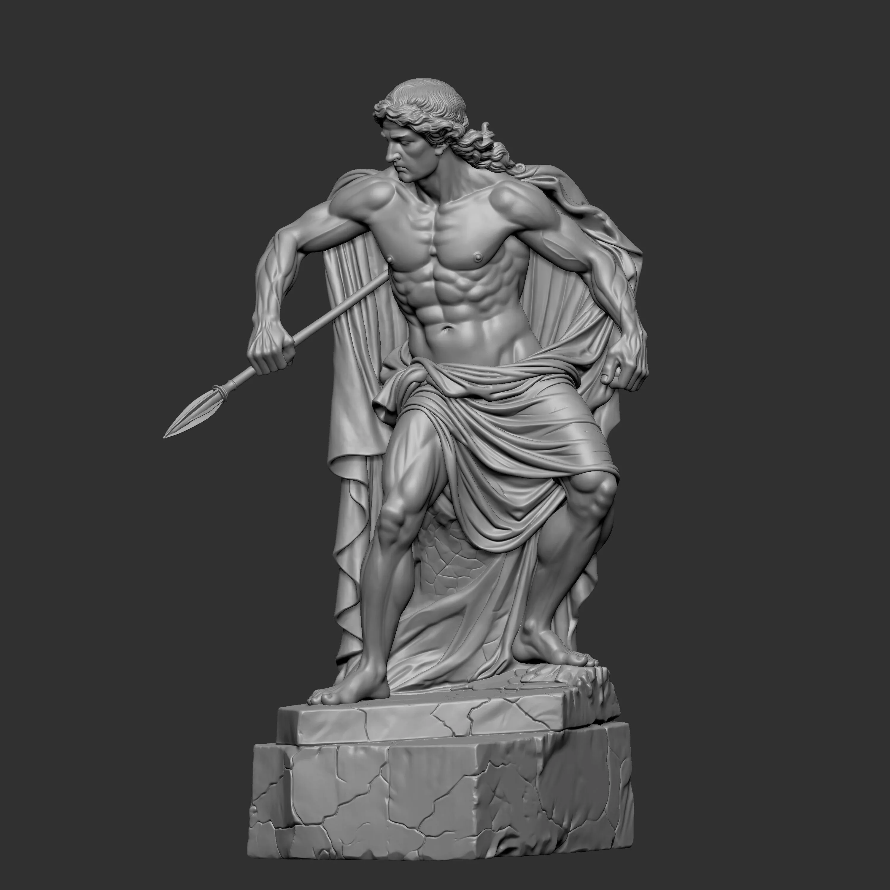 Hellenistic Greek mythology statue depicting Apollo 3D print model