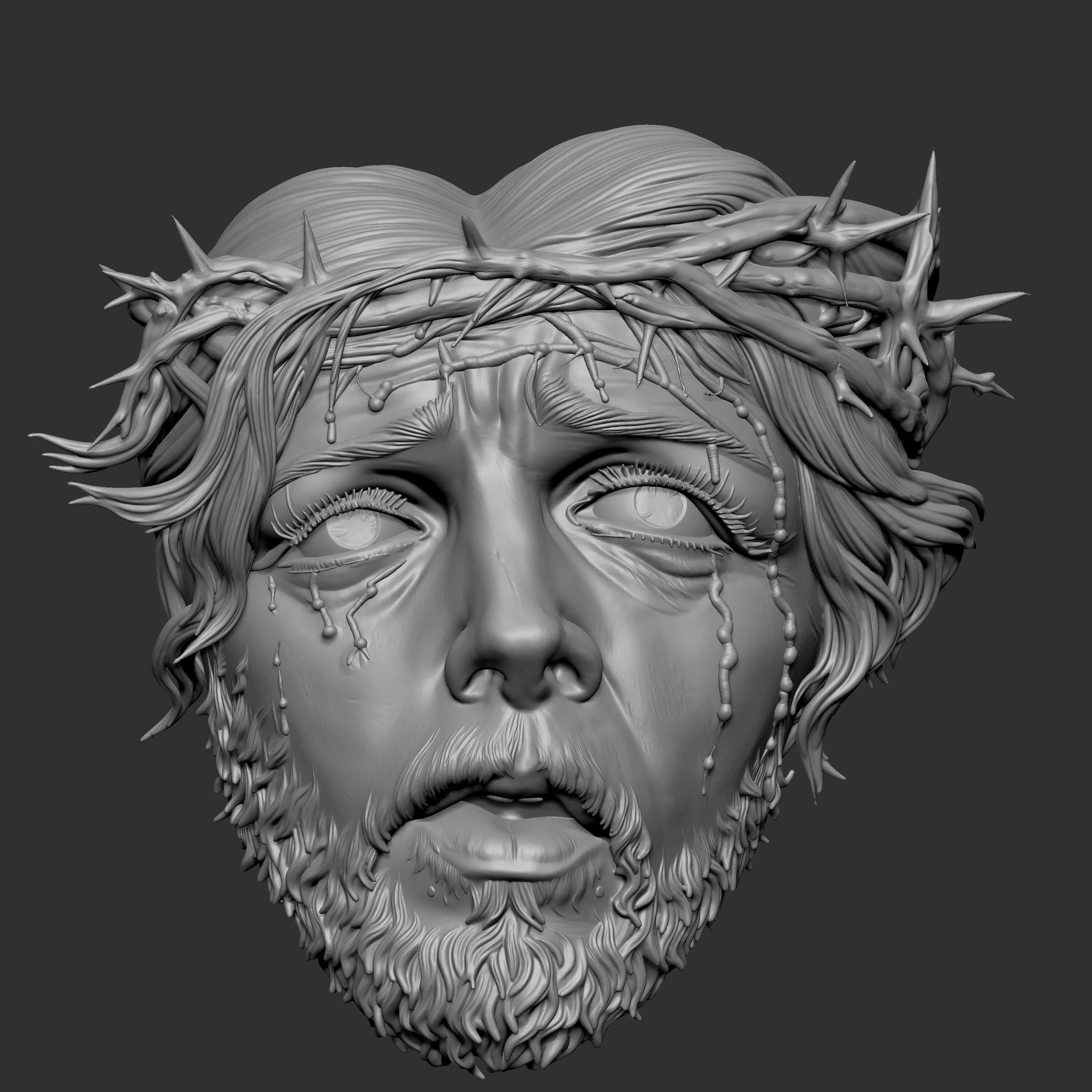 sculpture depicting the head of Jesus Christ 3D print model