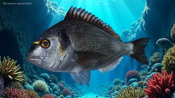 Dorada Fish Rigged for Cinema 4D 3D model 3