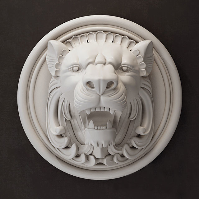 Lion Head Low-poly 3D model_0