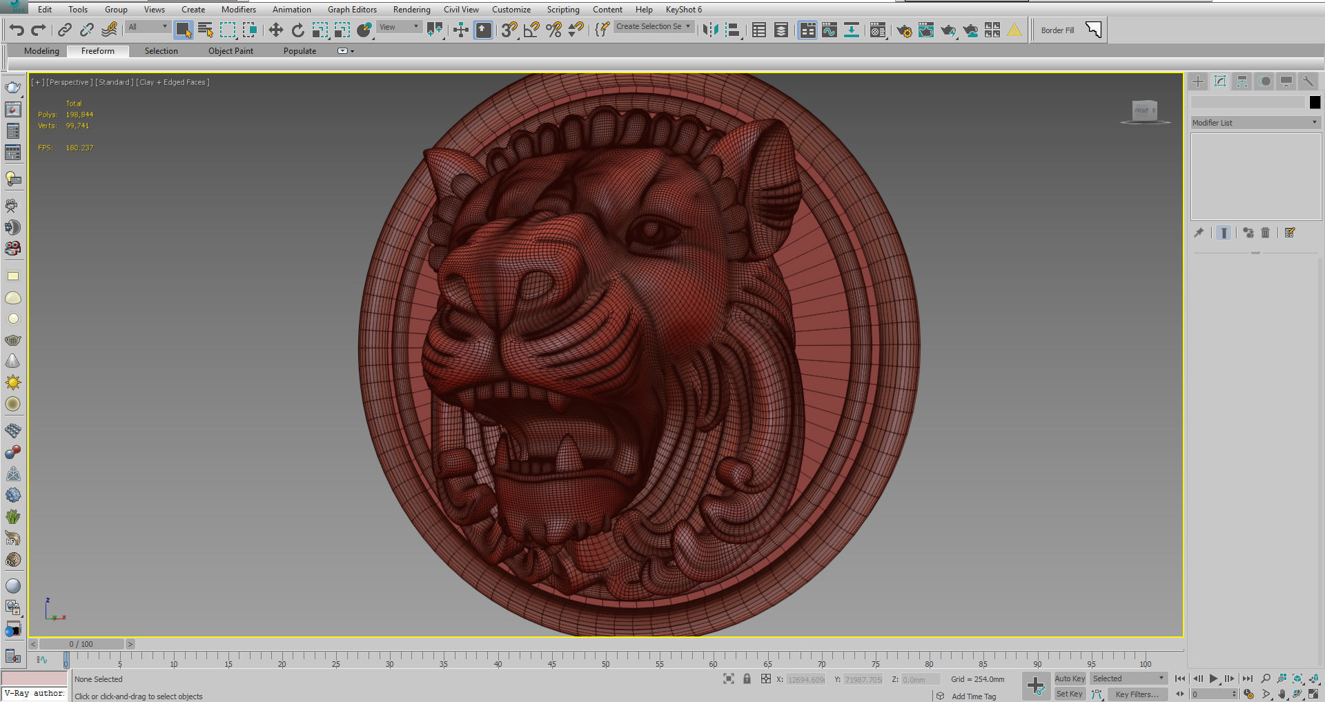 Lion Head Low-poly 3D model_3