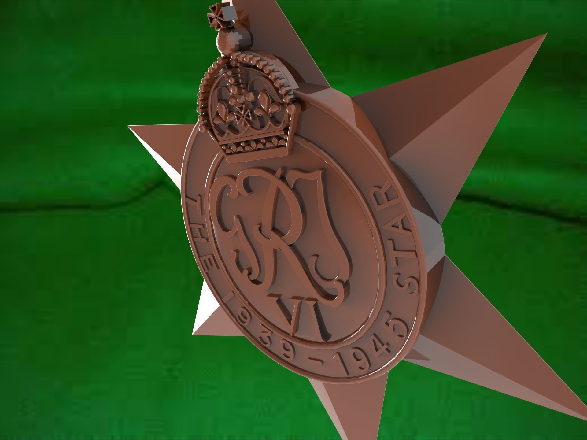 World Wor 2 Great Britain medal 3D print model_3