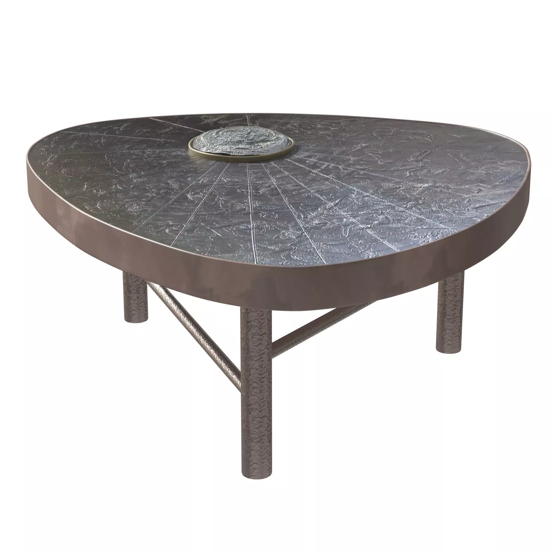 Brutalist bronze coffee table 3D model