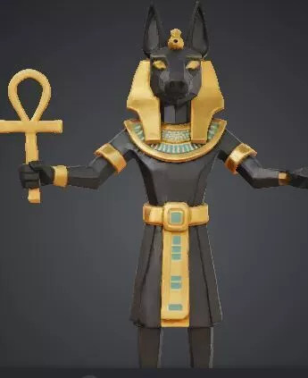 Egyptian Anubis Jackal 3D Model - Low Poly Character Low-poly 3D model