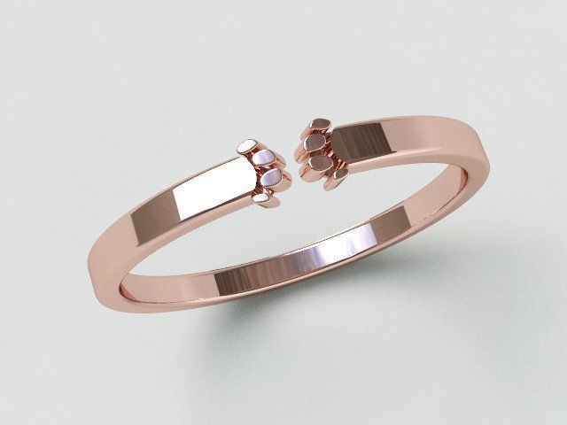 Ringmodel121 -Paw Ring 3D print model_1