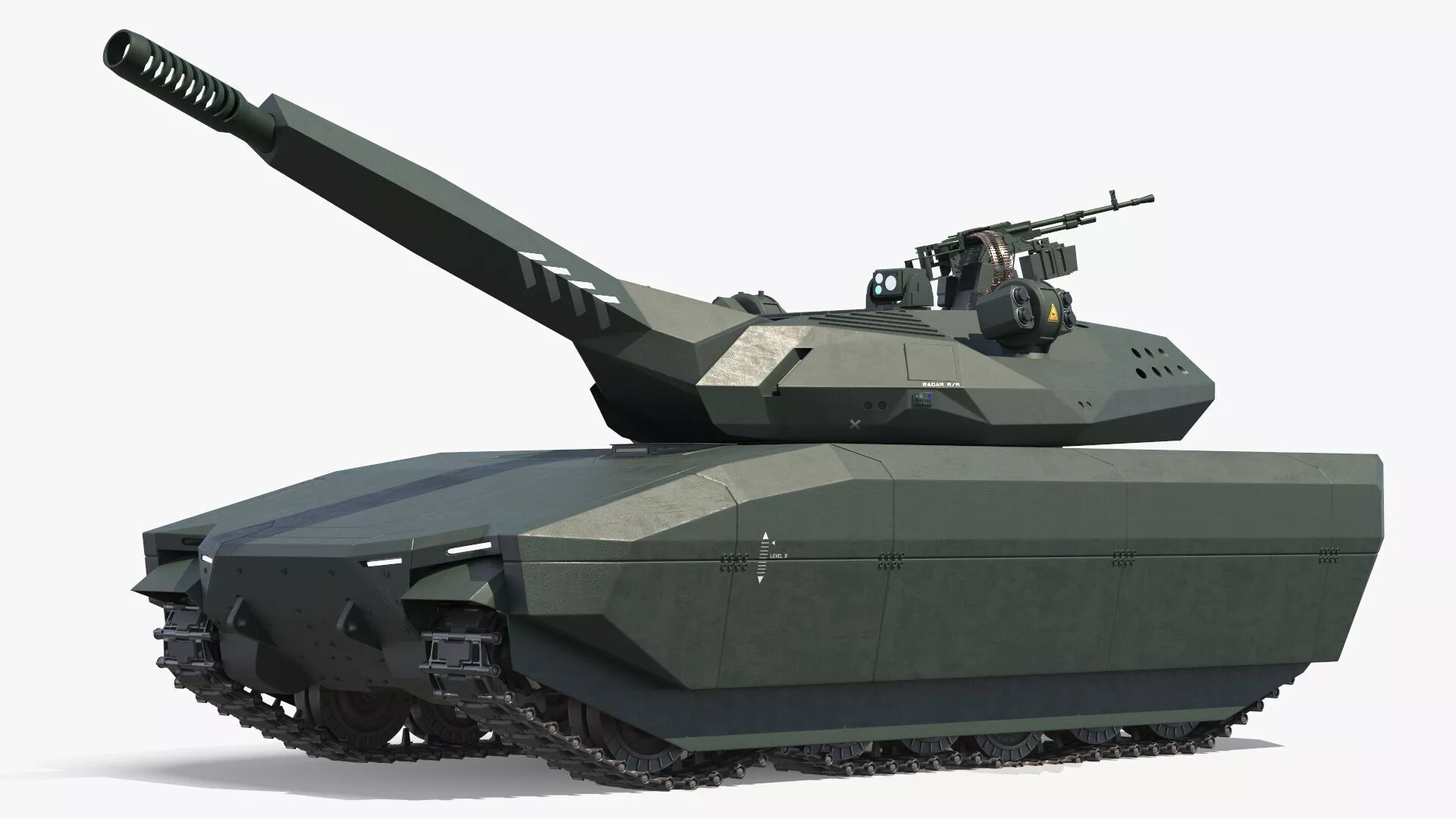 Advanced Tactical Armor Tank Dark Green Rigged 3D model