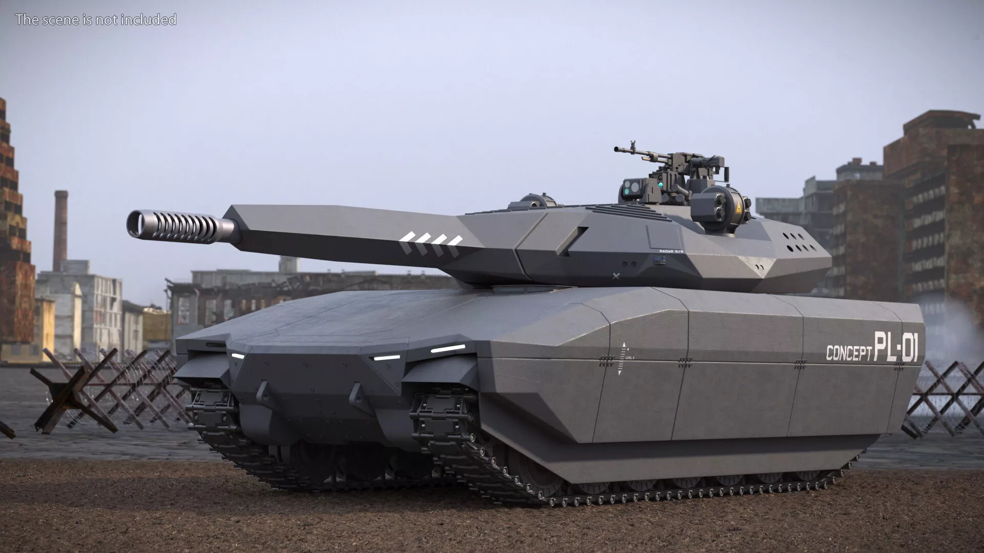 PL-01 Armored Stealth Combat Vehicle Rigged 3D model