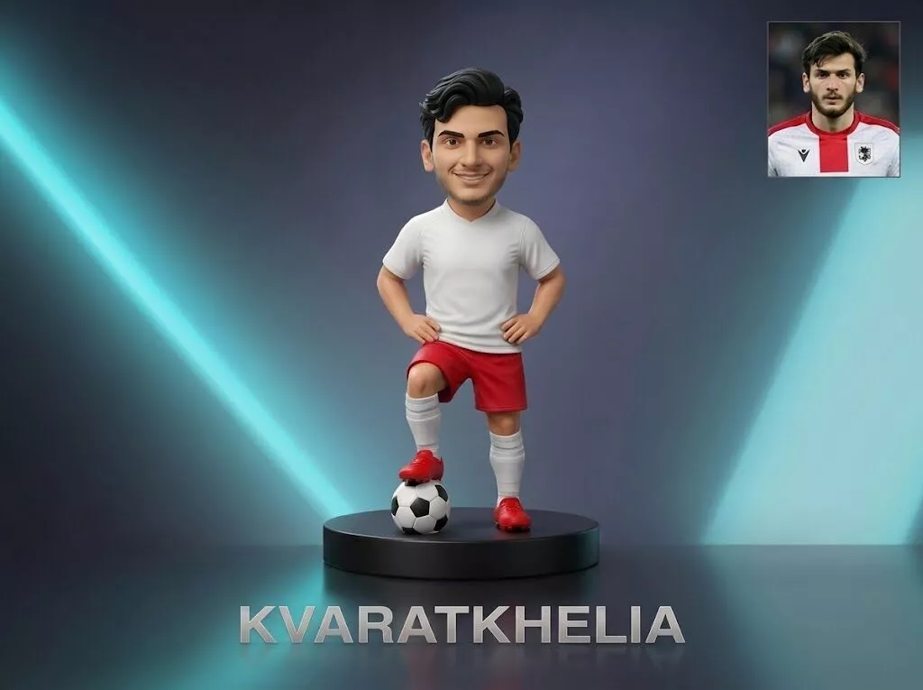 Khvicha Kvaratskhelia 3D Figurine Football Player Model 3D print model