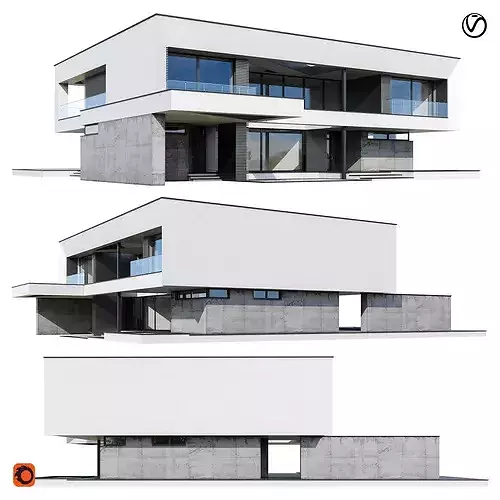 Modern house V171 3D model 6
