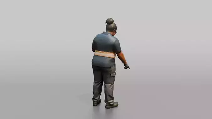 Catering Officer Inspecting Fresh Food Deliveries 3D model 4