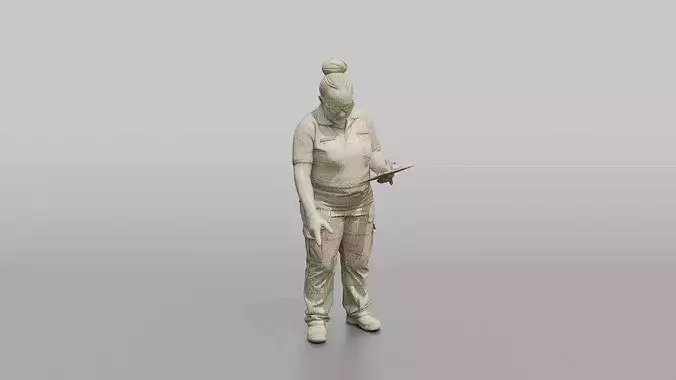 Catering Officer Inspecting Fresh Food Deliveries 3D model 7