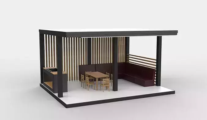 modern garden pavilion 3D model