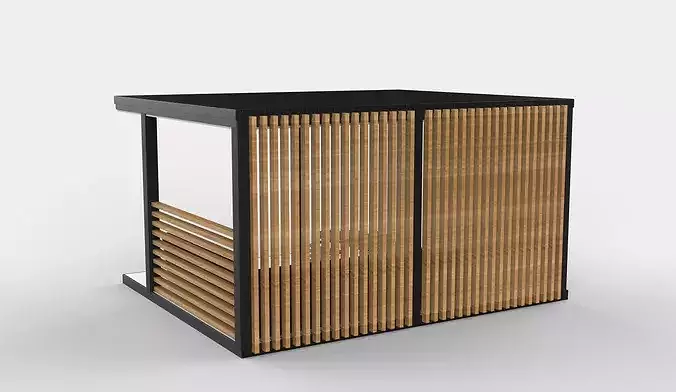modern garden pavilion 3D model 7