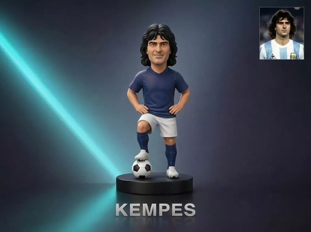 Mario Kempes 3D Figurine Football Legend Model 3D print model