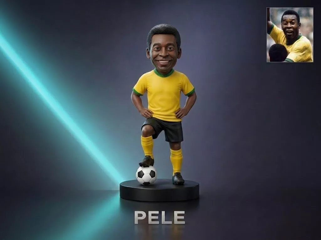 Pele 3D Figurine Football Legend 3D print model