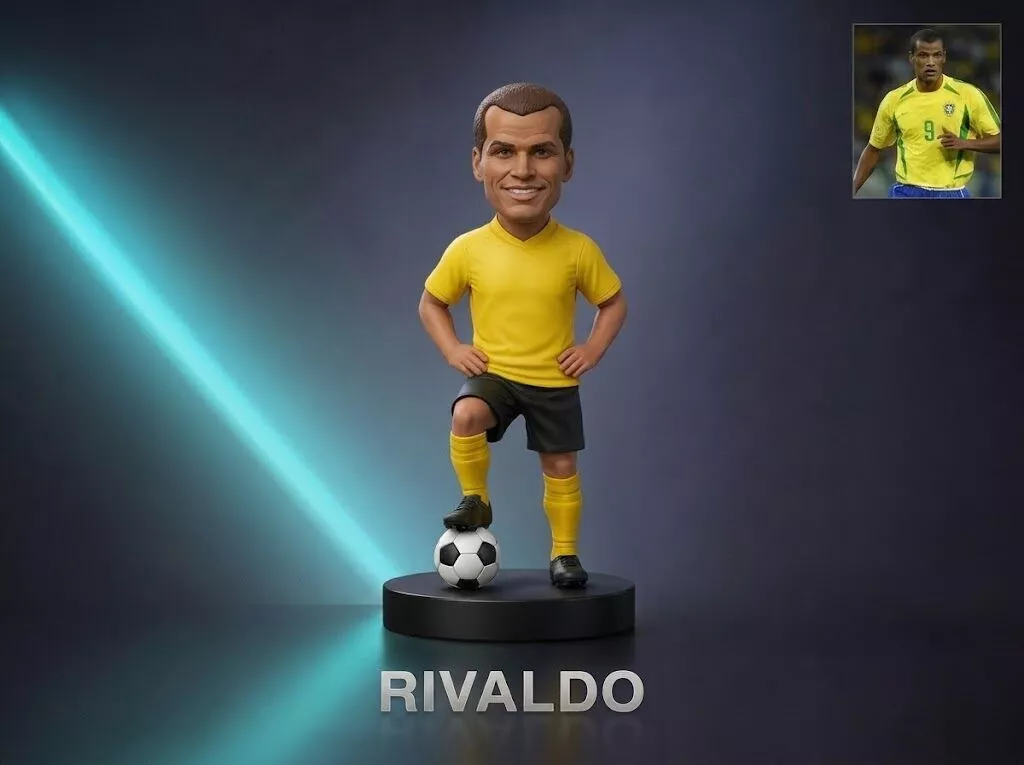 Rivaldo 3D Figurine Football Legend 3D print model