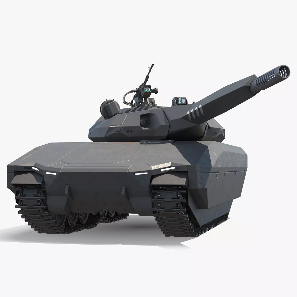 Advanced Stealth Armored Vehicle Dark Gray Rigged 3D model