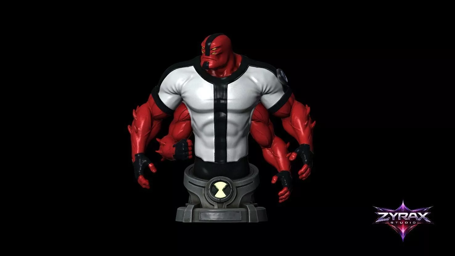 Four Arms Bust STL Ben 10 Sculpture 3D Print Model 3D print model