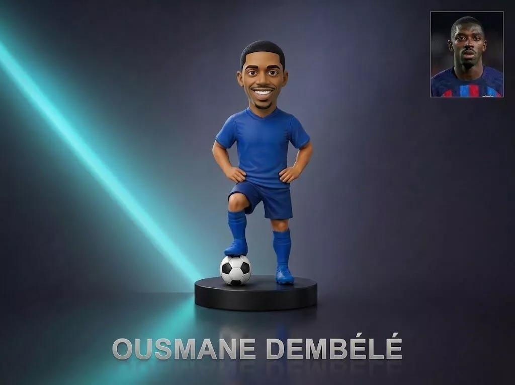 Ousmane Dembele Footballer Figurine 3D Print Model 3D print model