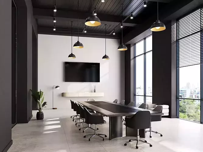 Interior scene loft office 09 3D model 7