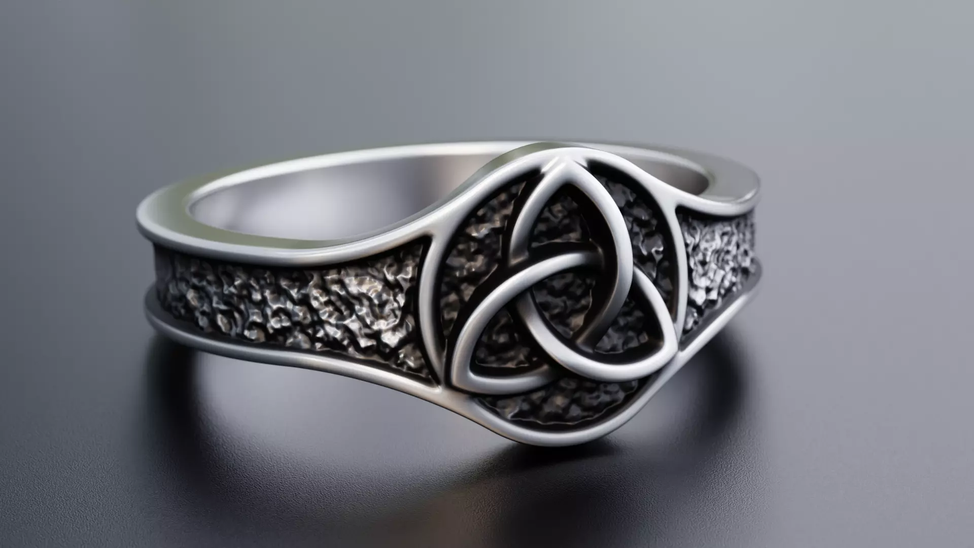 Celtic Trinity Knot Relief Ring - Design-2-Textured 3D print model