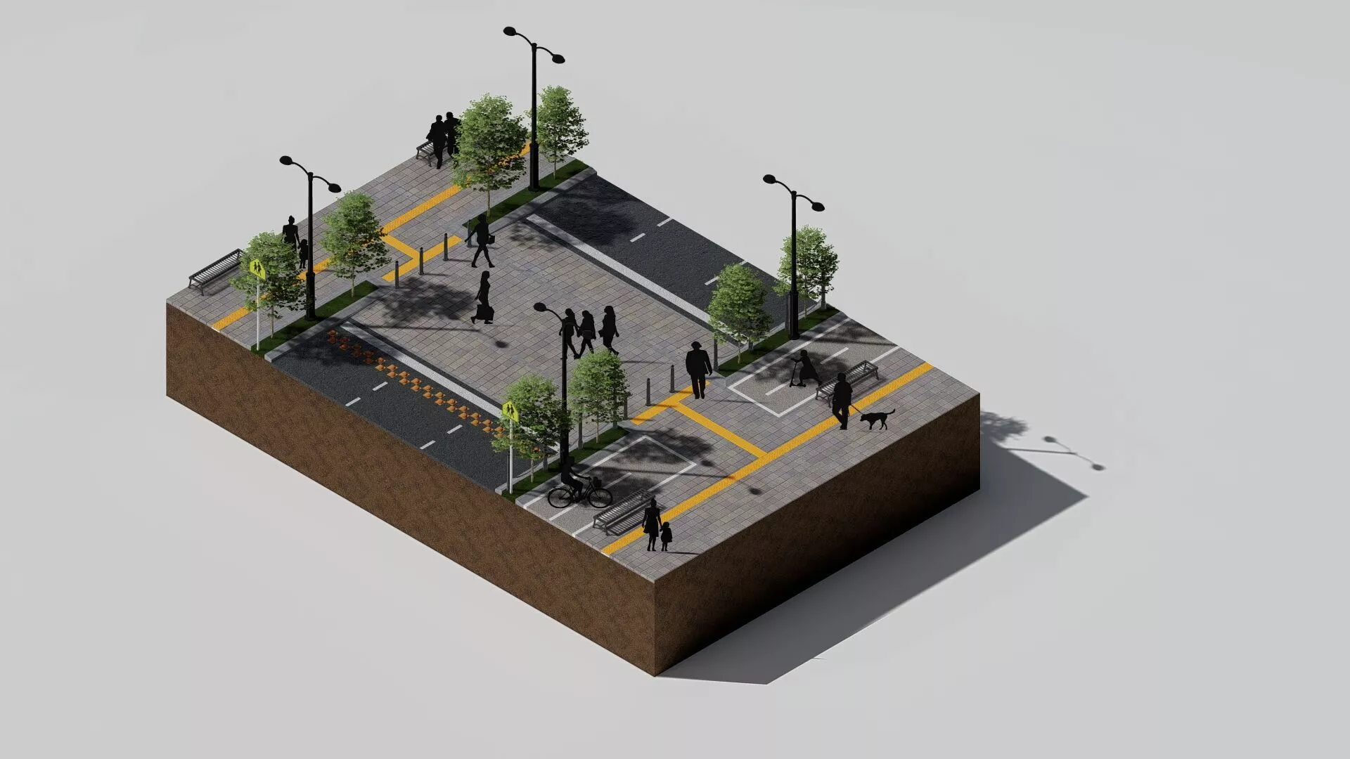 Modular Urban Street System - SketchUp 3D Model 3D model