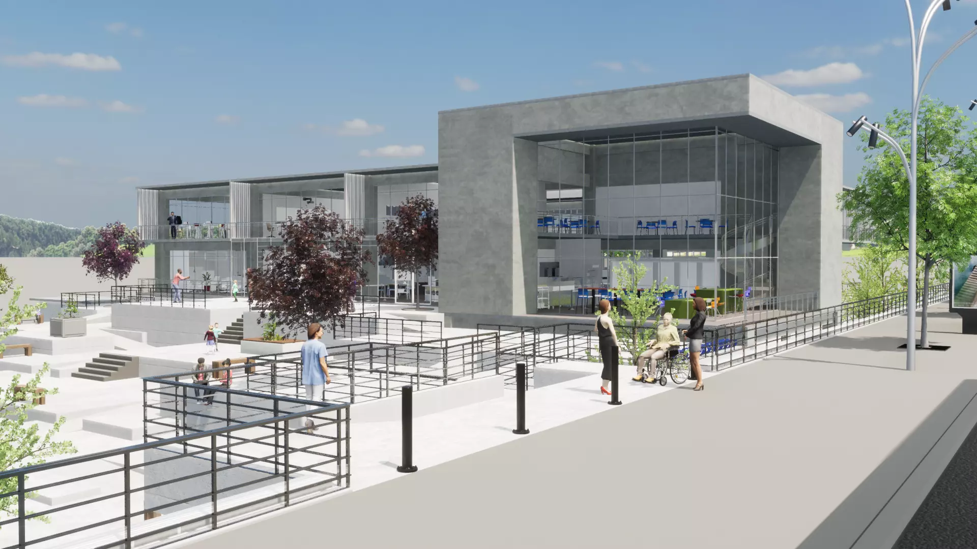 Modern School and Educational Center - Revit Model 3D model