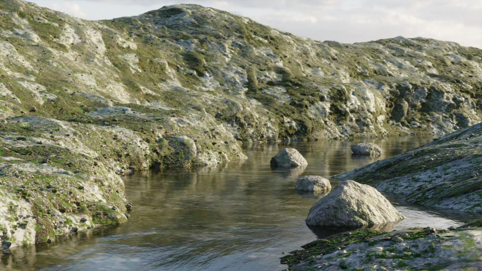 Animated Rocky River Stream Environment 3D model
