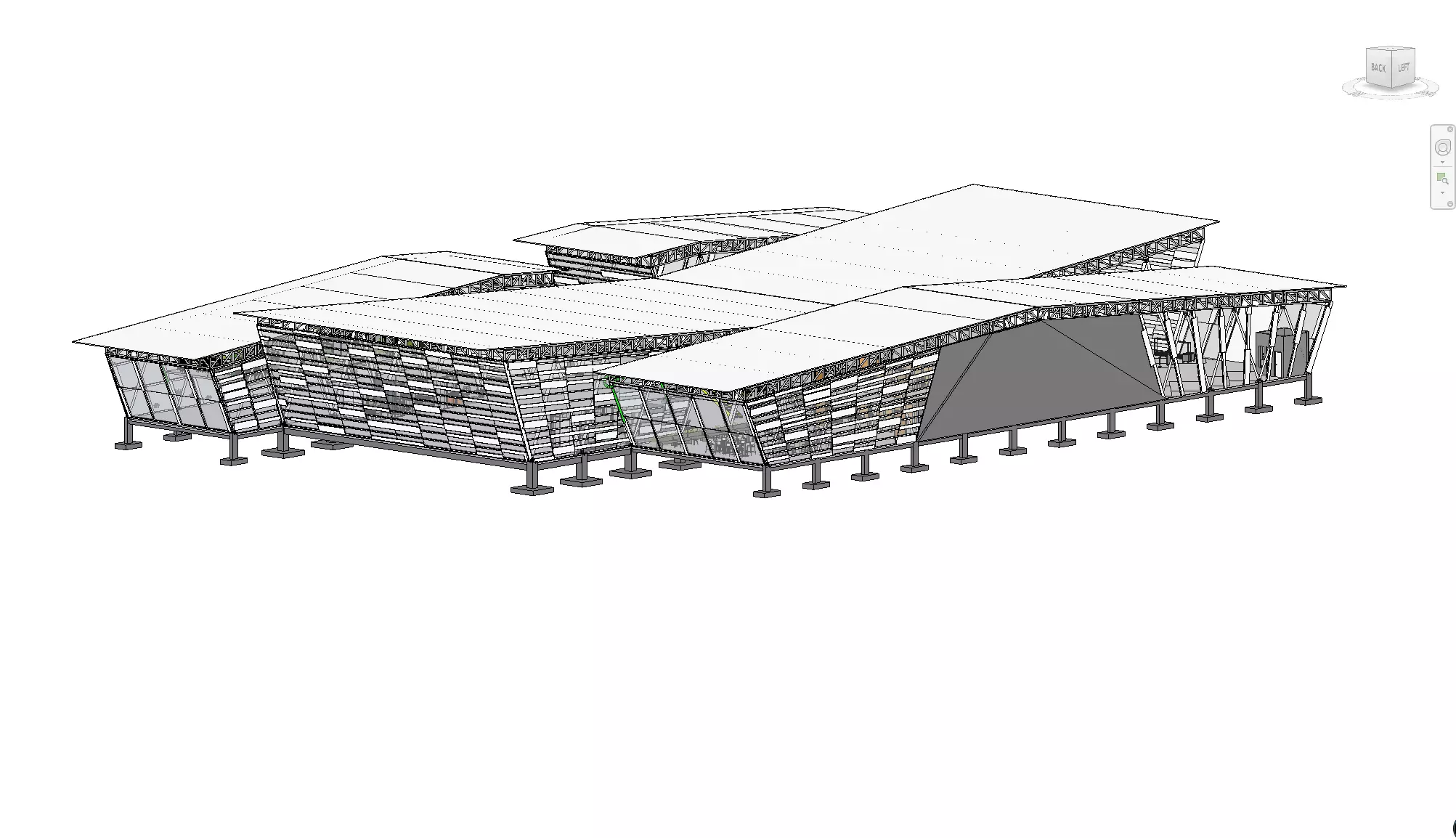 Car Dealership with Detailed Steel Structure - Revit 3D model