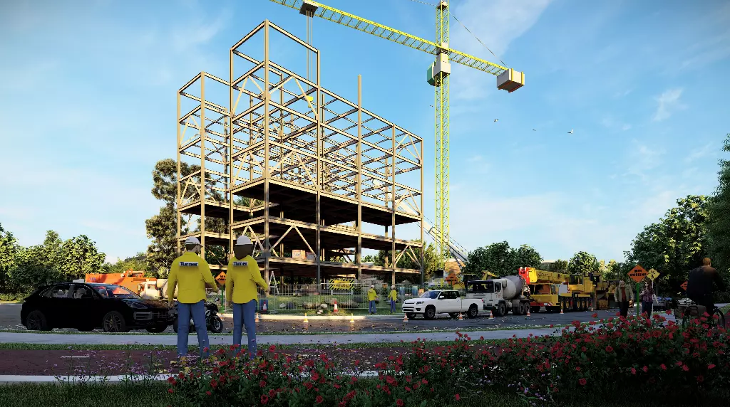 Steel Frame Building - Detailed Structural Revit 3D model