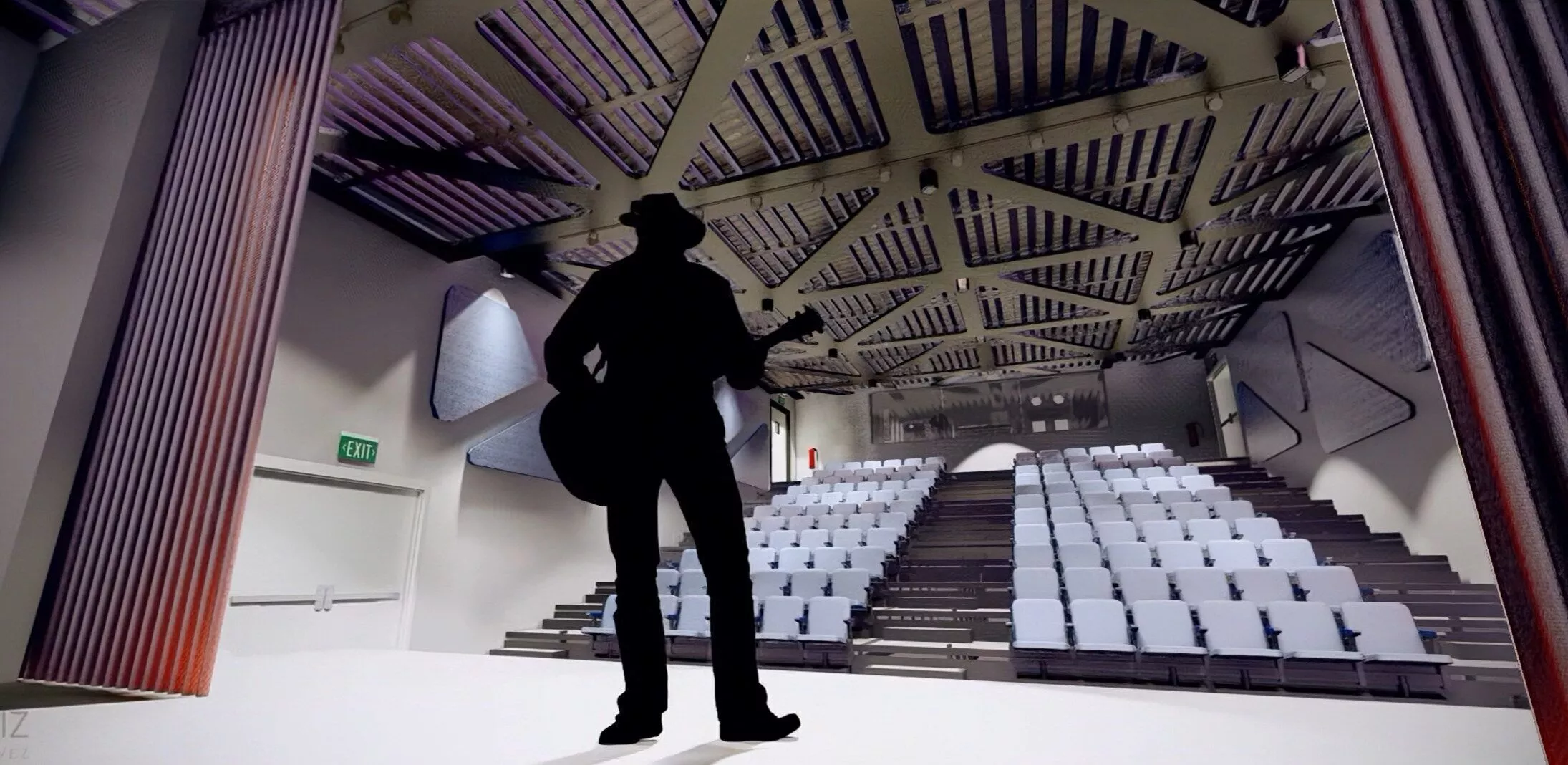 Modern 130-Seat Auditorium and Stage - Complete Revit Model 3D model