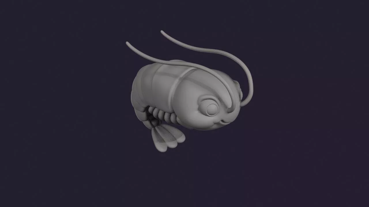 Chinese White Shrimp 3D print model