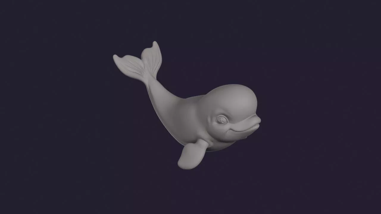 Beluga Whale 3D print model