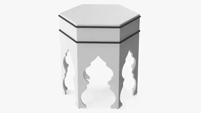 Hexagon Side Arabic Table 3D model