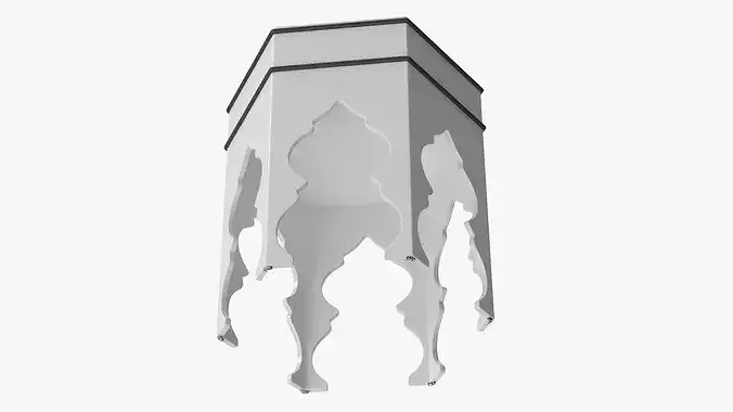 Hexagon Side Arabic Table 3D model 4