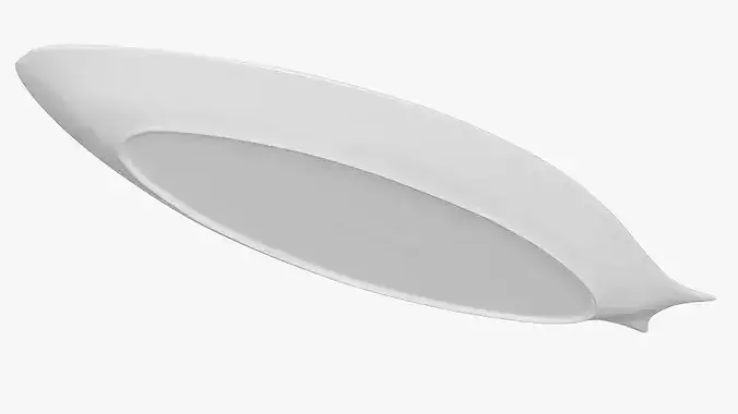Whole Sturgeon on Serving Plate 3D model 7