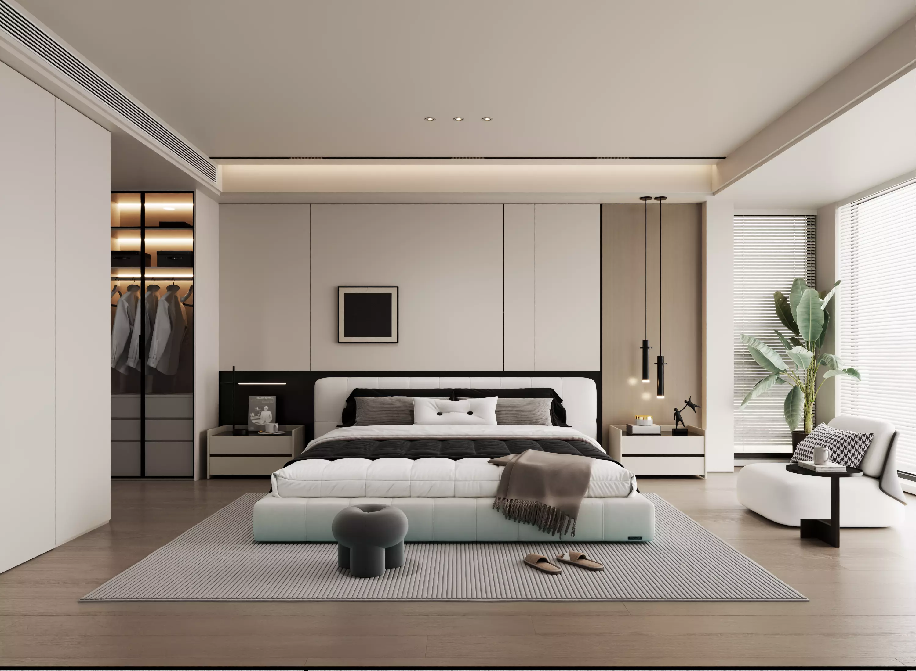 modern bedroom interior021 3D model