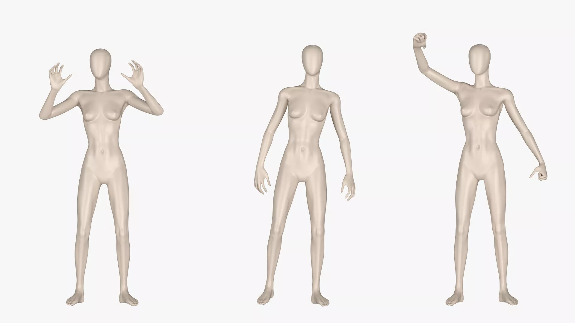 Mannequin Female Rigged for Cinema 4D 3D model